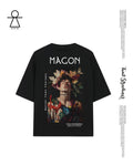 MAGON – Black Cropped Oversized Tee