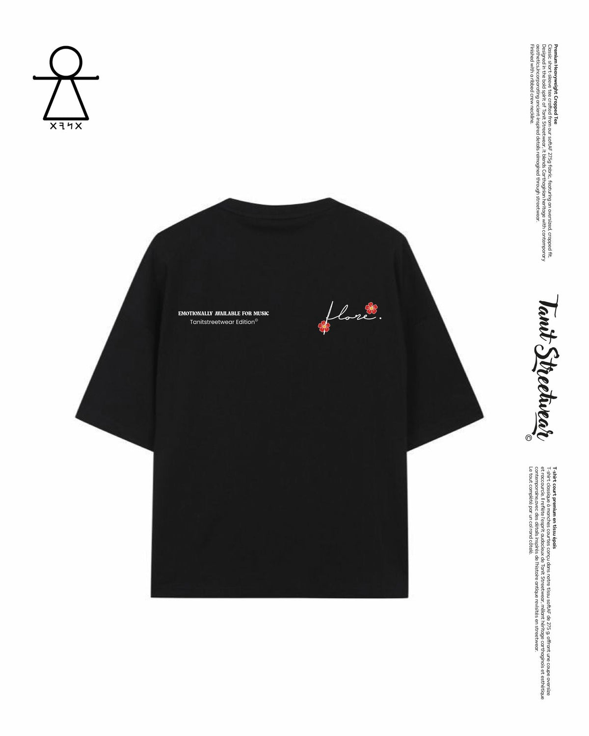 Cropped Black Tee – Flore x Tanit 🌺