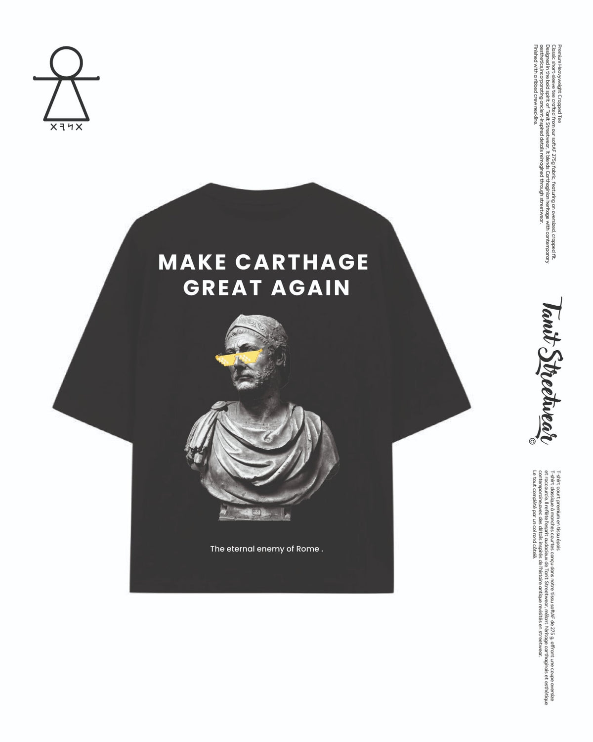 Heavyweight Cropped Black Tee Hannibal