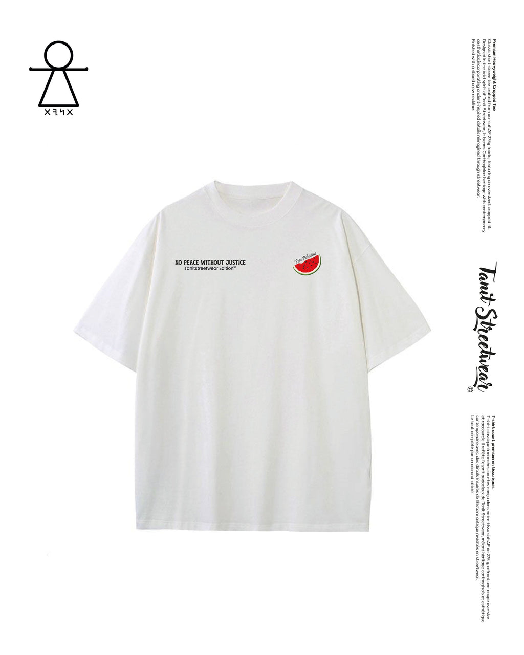 Premium Heavyweight Cropped White Watermelon Tee