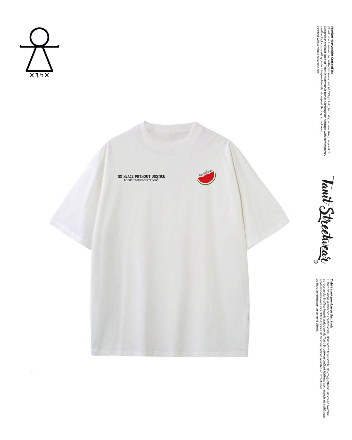 Premium Heavyweight Cropped White Watermelon Tee