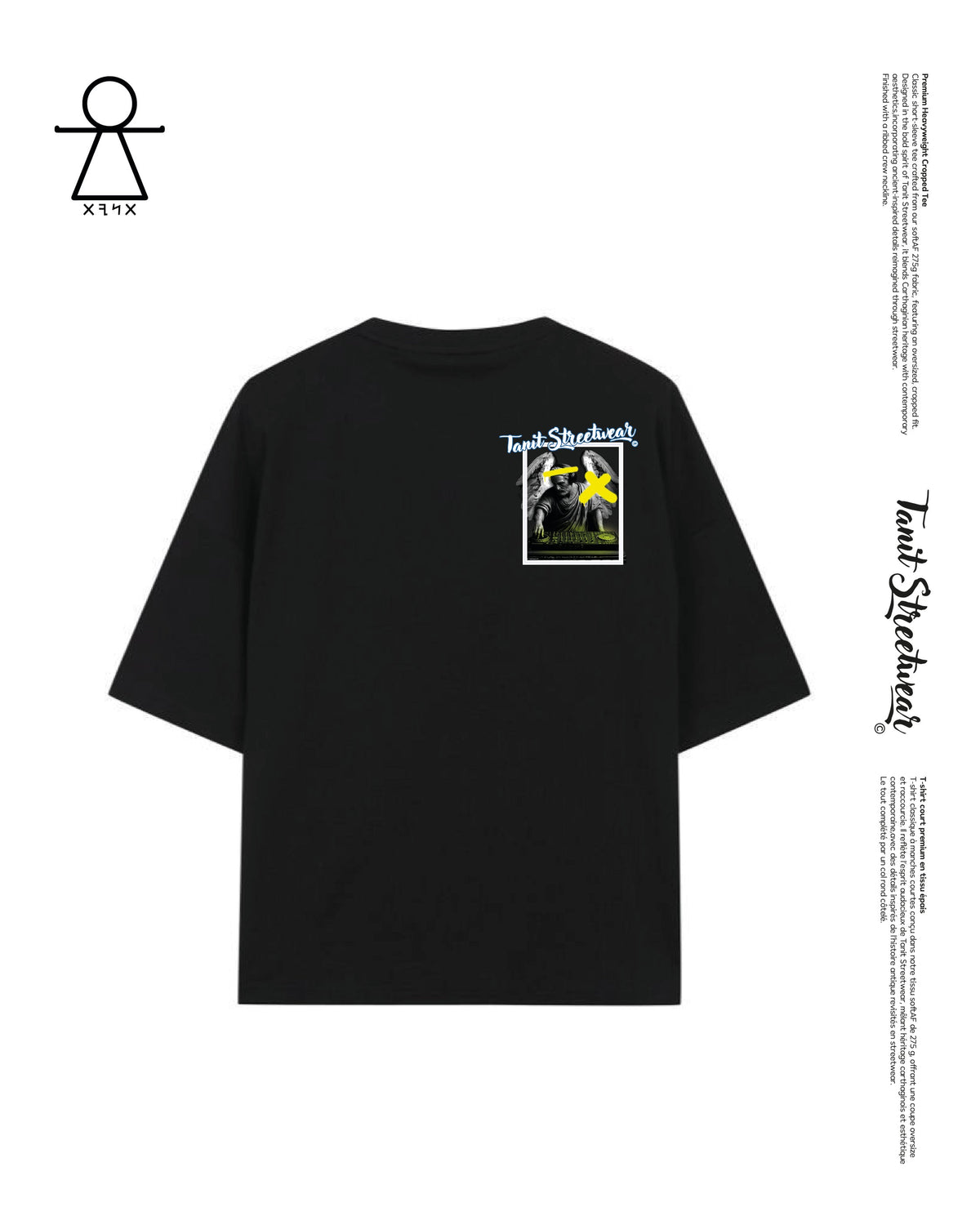Premium Heavyweight Cropped Black Tee Hannibal Grooves